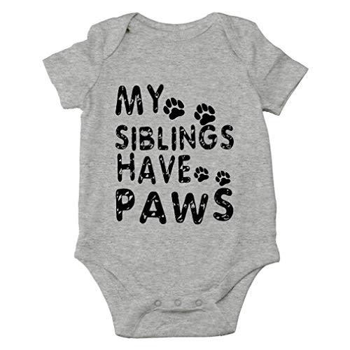 AW Fashions My Siblings Have Paws Baby Bodysuit Cute Newborn Girl Outfits Coming Home Outfit Boy Romper