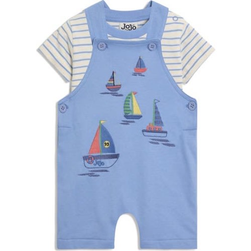 Boat Appliqué Overalls & T-Shirt Set, 3-6M