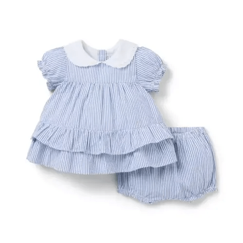 Baby Atlantic Blue Stripe Baby Striped Seersucker Matching Set by Janie and Jack