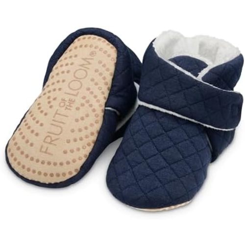 Fruit of the Loom Cozy Thermal Wrap Booties with Non-Skids for Baby Girls, Boys, Unisex