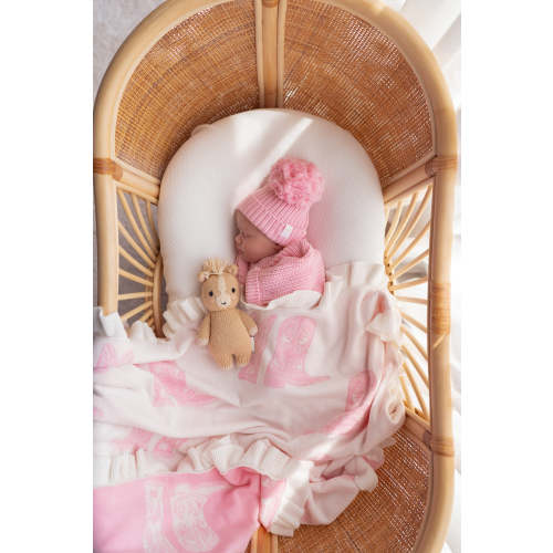 Knit Blanket | Pink Cowgirl Boots – Little and Fern