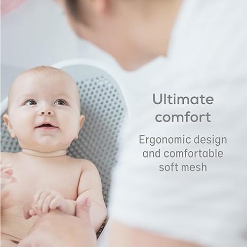 Angelcare Baby Bath Support (Grey) | Ideal for Babies Less Than 6 Months Old - 1 Count (Pack of 1)