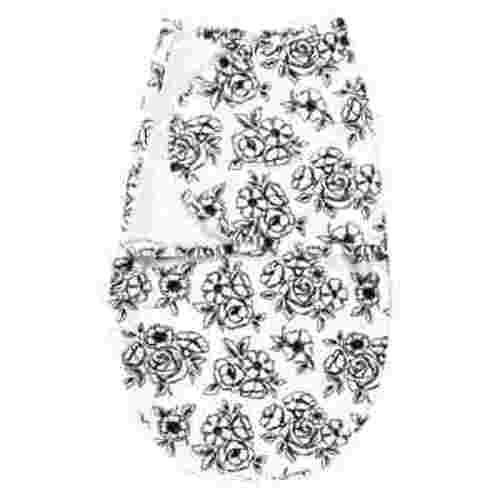Hudson Baby Infant Girl Plush Faux Fur Swaddle Wrap, Black Toile, 0-3 Months