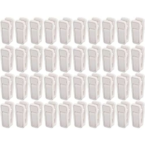 KISEER Plastic Baby Hanger Clips, 40 Pcs Slim-line Finger Clips Set Clothes Hanger Velvet Hanger (White)
