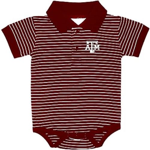 Two Feet Ahead Striped Short Sleeve Golf Polo Baby Bodysuit Creeper Infants Newborn Sizes 0-3M 6M 12M