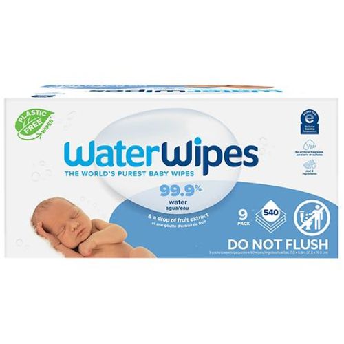 Original WaterWipes Original 99.9% Water Based Baby Wipes, unscented- 540 ea Unscented, 9x60
