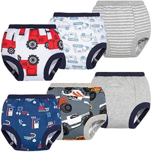 BIG ELEPHANT Toddler Training Pants, Soft Cotton Absorbent Training Underwear for Baby Boys & Girls