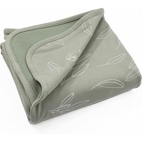 Woolino Baby Blanket for Crib or Stroller - Merino Wool and Organic Cotton Infant Blanket - 4 Season - 40” x 31.5” - Sage