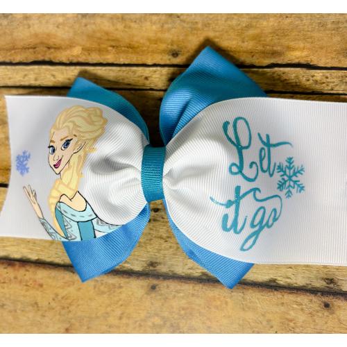 Disney Frozen 2 Elsa and Anna hand-painted hair bow, Elsa, Anna, Frozen hair bows, handpainted hairbow, Elsa, Frozen, Frozen 2