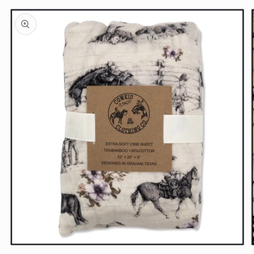 Western Serenity Bamboo Muslin Crib Sheet – Cowkid Clothing Company