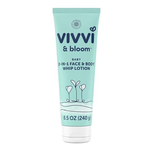 Vivvi & Bloom Gentle 2-in-1 Baby Lotion, Face and Body, for Delicate & Sensitive Baby Skin, Hypoallergenic Lotion Natural Scent, 8.5 oz (Pack of 1)