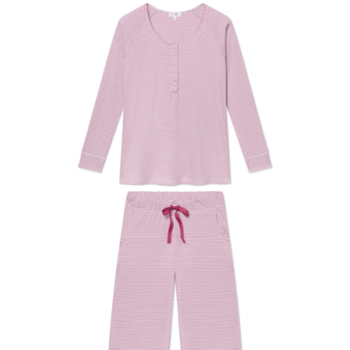 LAKE | Women | Pima Cotton Pajamas | French Blue Maternity Wide Leg Pajama Set