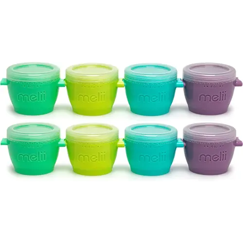 melii Snap & Go Baby Food Storage Containers with lids, Snack Containers, Freezer Safe, 4 oz - 8 Pack, Original