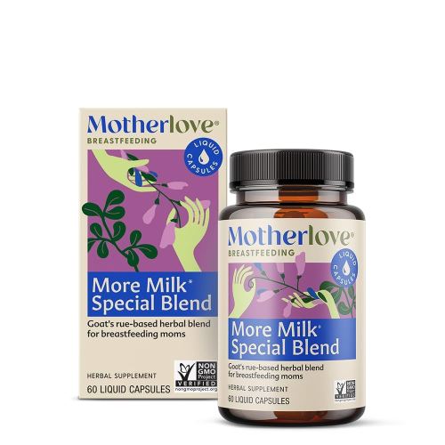 Motherlove More Milk Special Blend (60 Liquid caps) Herbal Lactation Supplement w/Goat’s Rue to Build Breast Tissue & Support Breast Milk Supply—Non-GMO, Organic Herbs, Vegan, Kosher, Soy-Free