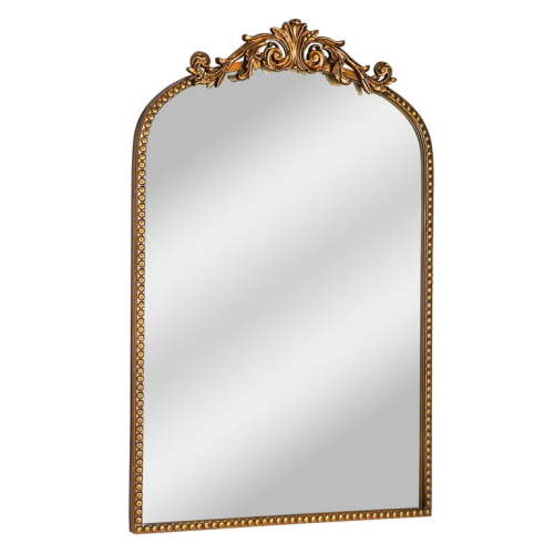 "Crystal Gallery Large Gold Hanging Decorative 20"" x 30"" Filigree Arch Metal Wall Mirror"
