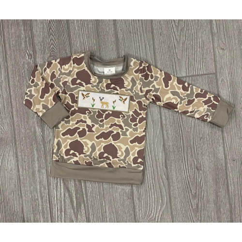 Deer Duck Embroidery Top