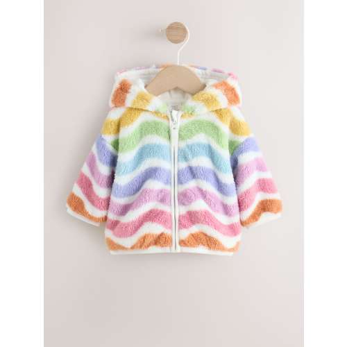 Multi Bright Baby Fleece Hooded Zip Jacket (0mths-2yrs)
