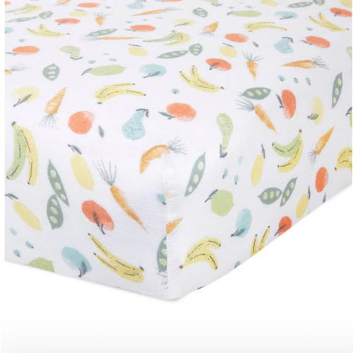 Avocado Print Muslin Crib Sheet | aden + anais