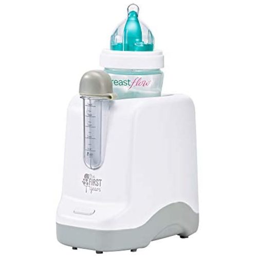 The First Years 2-in-1 Simple Serve Bottle Warmer | Quickly Warm Bottles of Breastmilk or Formula | Sanitize Pacifiers | Compact Design | Holds Wide Narrow and Angled Bottles