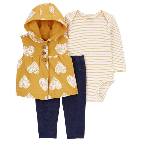 Baby 3-Piece Yellow Heart Little Vest Set - Carter's | Carter's