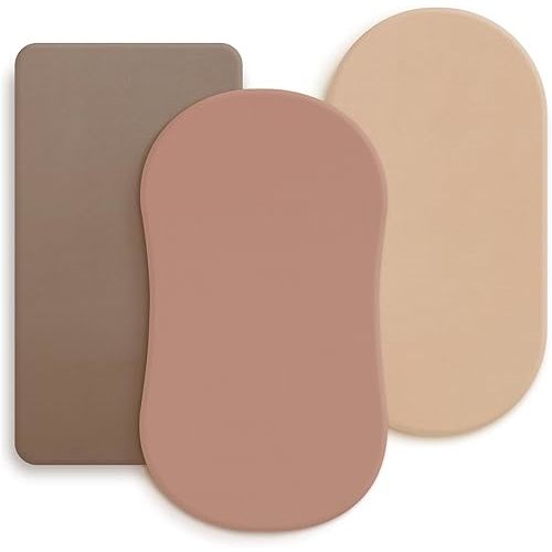 GRSSDER Stretchy Ultra Soft Fitted Bassinet Sheet 3 Pack, Universal Fit for Bassinets Baby Cradle Moses Basket Oval Rectangle Mattress Safe and Snug, Jersey Bassinet Sheets for Baby, Brown