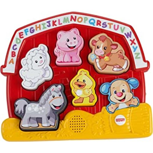 Fisher-Price Toddler Shape Sorting Toy Laugh & Learn Farm Animal Puzzle with Music & Sounds for Kids Ages 1+ Years