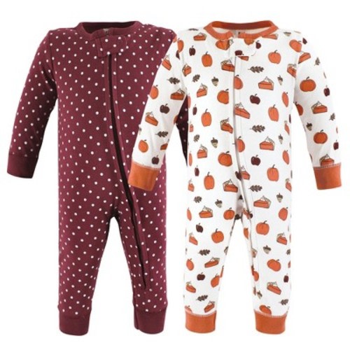 Hudson Baby Girl Cotton Sleep and Play, Pumpkin Pie, Size: 0-3 months