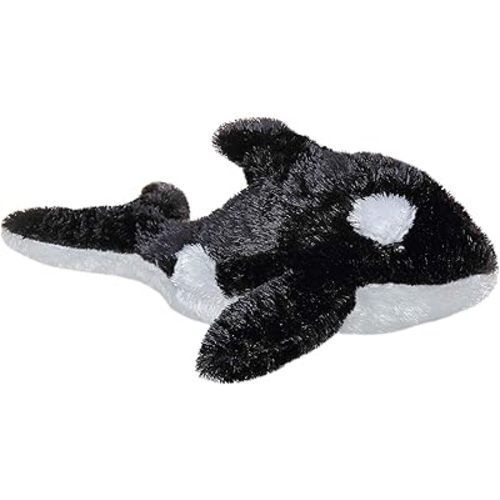 Aurora® Adorable Mini Flopsie™ Orca Stuffed Animal - Playful Ease - Timeless Companions - Black 8 Inches