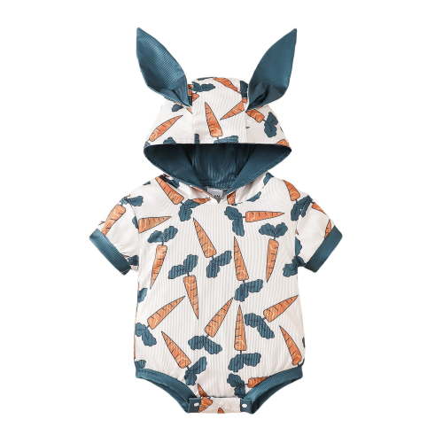 MEZZALL Baby Boy Easter Outfit 0-18 Months Bunny Romper Short Sleeve Hoodie Spring Rabbit Clothes for kids