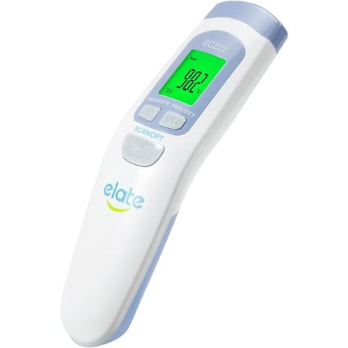 Elate No-Touch Forehead Thermometer for Adults and Kids, Non-Contact Digital Baby Thermometer for Infants/Newborns. Medical Grade Touchless Temporal Thermometer for Fever, FSA HSA Eligible