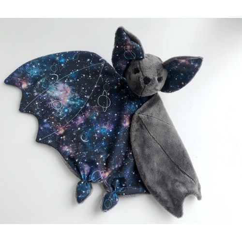 Bat lovey, snuggle cuddle bat plush, baby lovey blanket, baby bat gift, Halloween baby shower gift, gothic baby toy