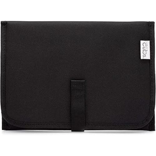Comfy Cubs Baby Changing Pad Compact Size - Waterproof Diaper Changing Mat with Cushioned Pillow - Soft & Lightweight, Foldable Design for Travel - Stylish Design for Boys and Girls - Solid Black