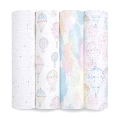 aden + anais | Above the Clouds Organic Muslin Swaddle Blanket 4pk