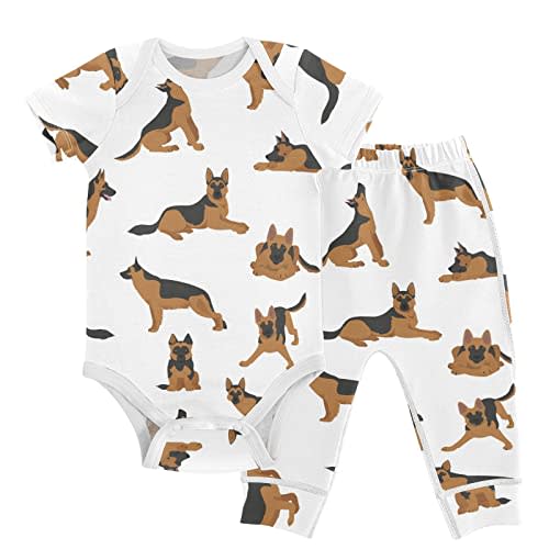 vvfelixl Baby Pants Sets Cute Dogs Puppy Short Sleeve Baby Clothes For Boys Girls 0-24 Months