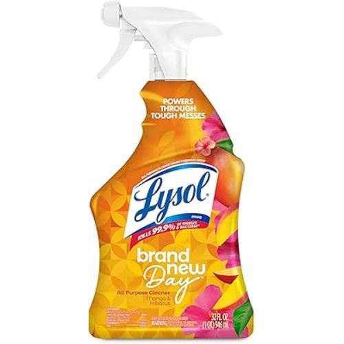 Lysol All Purpose Cleaner Spray, Multi-Purpose Disinfecting Spray, Kitchen & Bathroom Cleaner, Mango & Hibiscus Scent, 32 Fl Oz