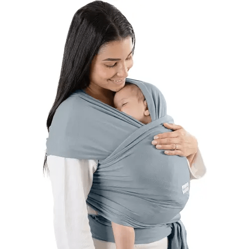 Comfy Cubs Baby Wrap Carrier - Soft & Secure Fit Cotton Blend Baby Carrier Newborn to Toddler - Hands-Free & Lightweight Infant Wrap - Adjustable, One Size Fits All Toddler Sling - Pacific Blue