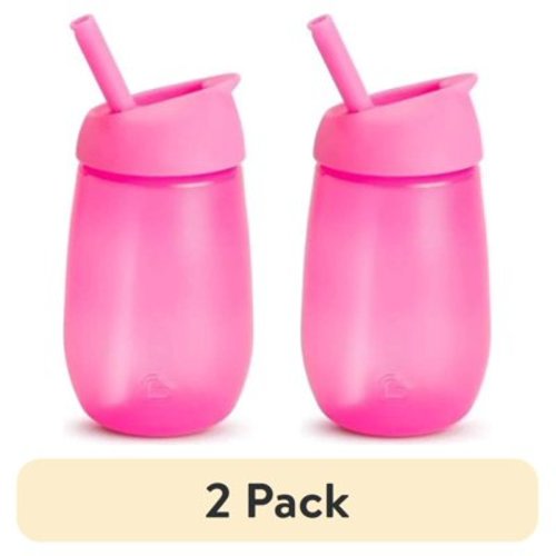 (2 pack) Munchkin® Simple Clean™ Toddler Sippy Cup, 10 oz, Pink, Unisex