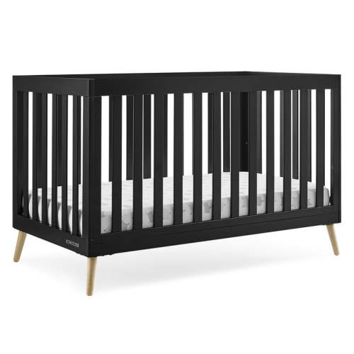 Delta Children Essex 4-in-1 Convertible Baby Crib - Greenguard Gold Certified, Ebony/Natural