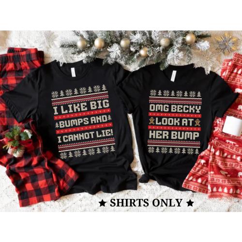 Christmas Pregnancy Shirt Reveal Gift, Couples Pregnancy Reveal TShirt, Pregnant Announcement Crewneck, Funny Maternity Fall Preggers Shirt