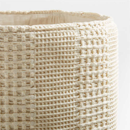 Nella Cream Cotton Waffle Weave Kids Hamper with Handles