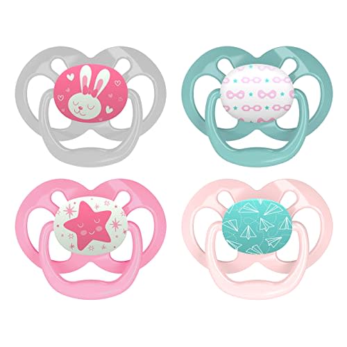 Dr. Brown's Advantage Pacifiers, Stage 2, Pink, 6 -18 Month Old, 4 Count