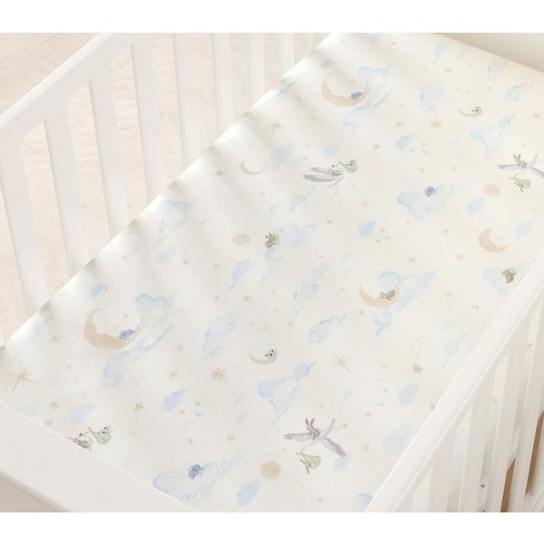Night Sky Celestial Organic Cotton Crib Fitted Sheet
