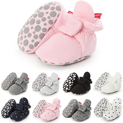 QWZban Baby Booties Infant Newborn Boys Girls Slippers Warm Crib Sock Shoes Indoor First Walkers Prewalker