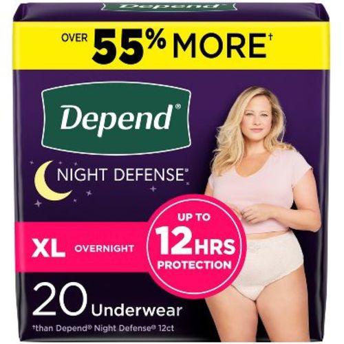Depend Night Defense Women's Night Incontinence Underwear - S - 64ct