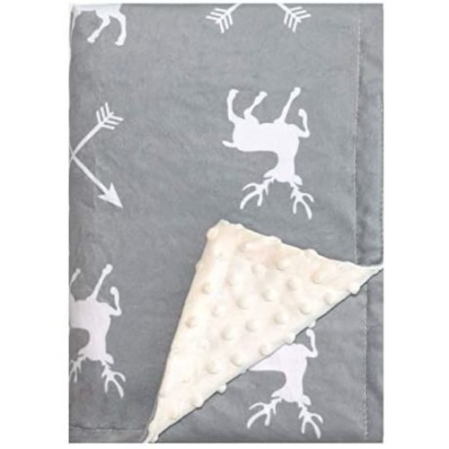 Deer Baby Blanket Boys Soft Minky Baby Blanket Fleece Baby Girl Security Fox Blanket Plush Dot Toddler Baby Newborn Blanket Woodland for Nursery Stroller Crib Receiving Blanket Infant Unisex (Deer)