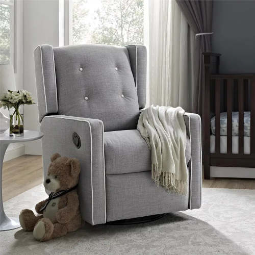 Mikayla 4-in-1 Nursery Swivel Glider Rocker Recliner - Light Gray