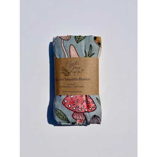 Mushroom Swaddle Blanket  |  Mushroom Muslin Baby Blanket