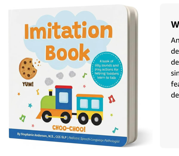 Imitation Book: Interactive & Fun Learn to Talk Board Book For Toddlers Ages 0-4, Written by a Speech Therapist