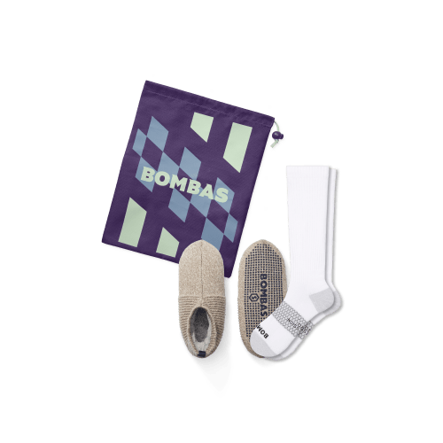 Compression Sock and Gripper Slipper M
