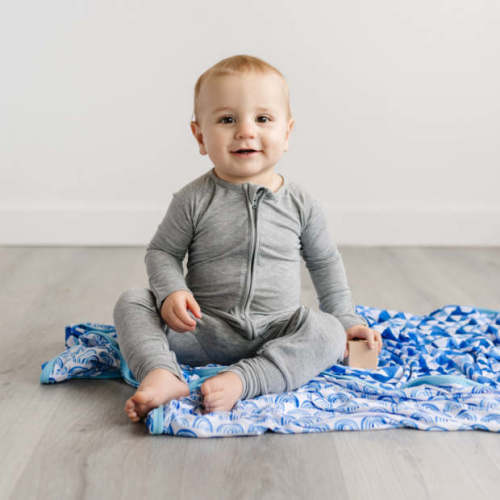 Little Sleepies Heather Gray Bamboo Viscose Zippy